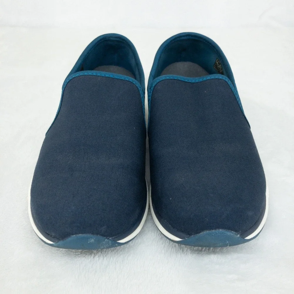 Kuru Atom Slip‎ On Womens Size 7 Navy Blue Canvas Suede Orthotic Walking Shoes